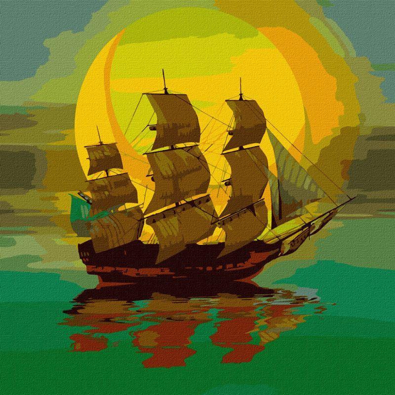 Картина по номерам Идейка Лунный парусник 40x50 см (KHO5038)