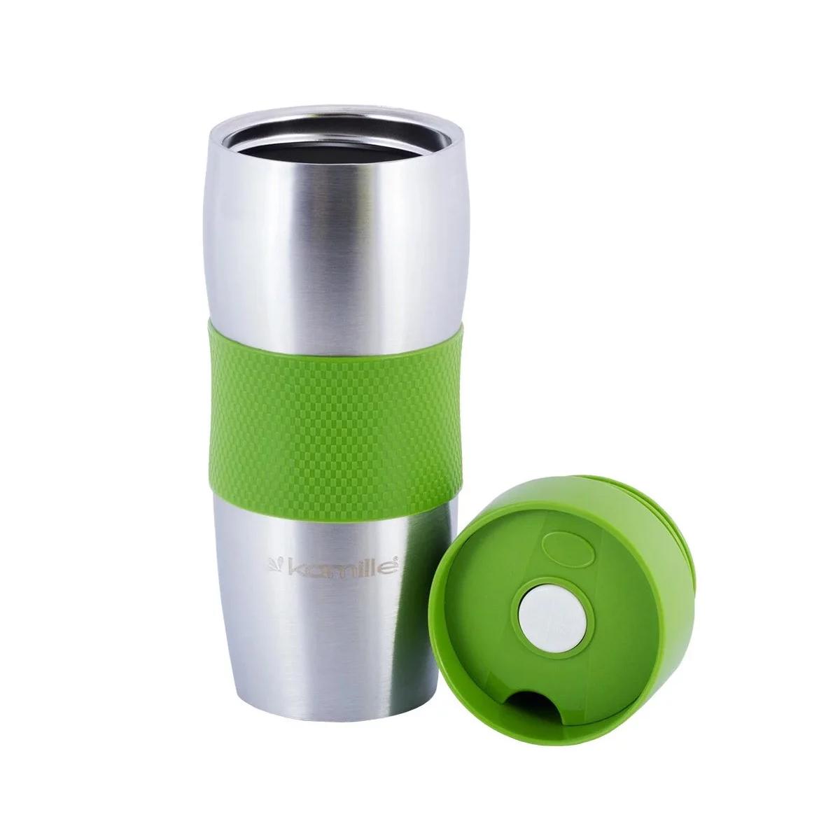 Термокружка Kamille 2053R из нержавеющей стали 380 мл Зеленый - фото 2