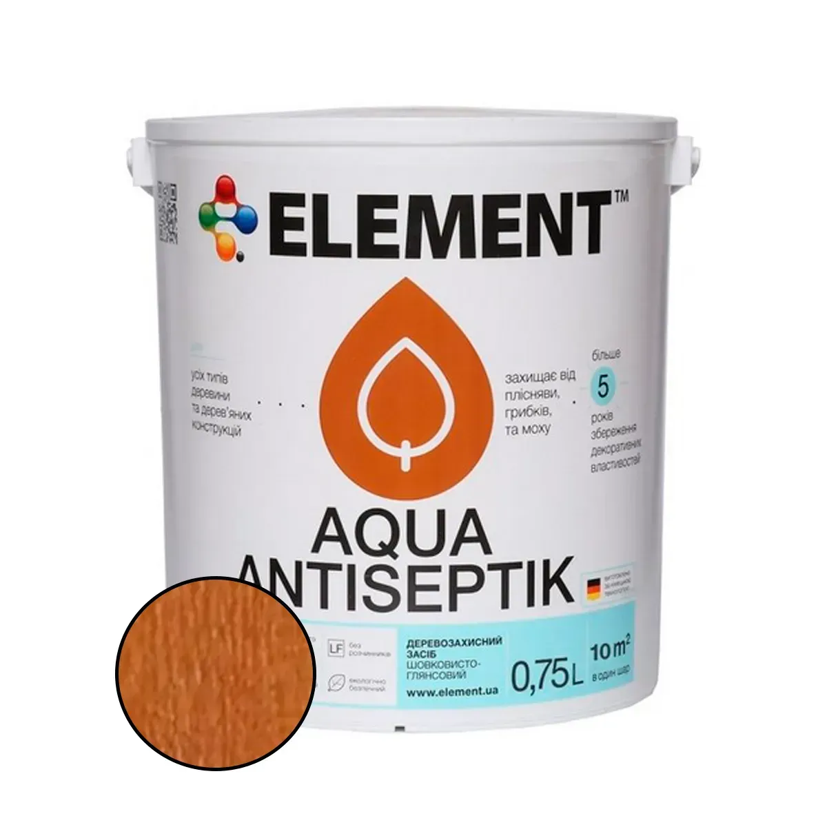 Антисептик для дерева Element Aqua Antiseptik 0,75 л Тик (2594970264)