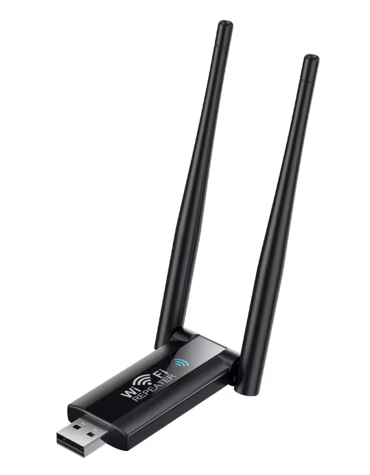 Ретранслятор WiFi USB беспроводной 2,4G 300Mbps 2 антенны усилитель сетевого сигнала Black (8eb74abd)