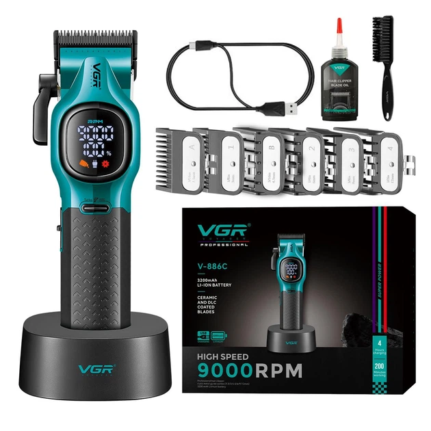 Машинка для стрижки VGR V-886C беспроводная аккумуляторная с дисплеем-LCD/6 насадок 9000 об/мин (33484005) Машинка для стрижки VGR V-886C беспроводная аккумуляторная с дисплеем-LCD/6 насадок 9000 об/мин (33484005)