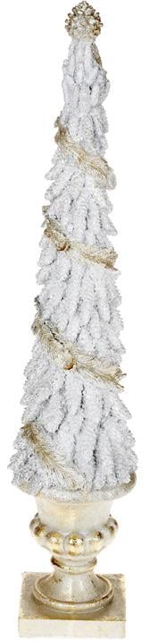 Декоративная композиция Заснеженная Елка на фигурной подставке 58 см (BD-837-138)