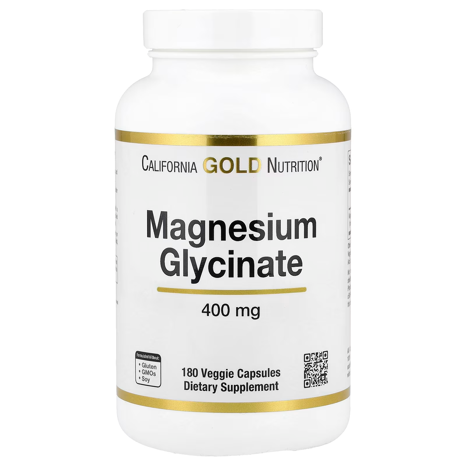 Глицинат магния California Gold Nutrition 180 растительных капсул 133 мг в 1 капсуле (SPN-02357-1)