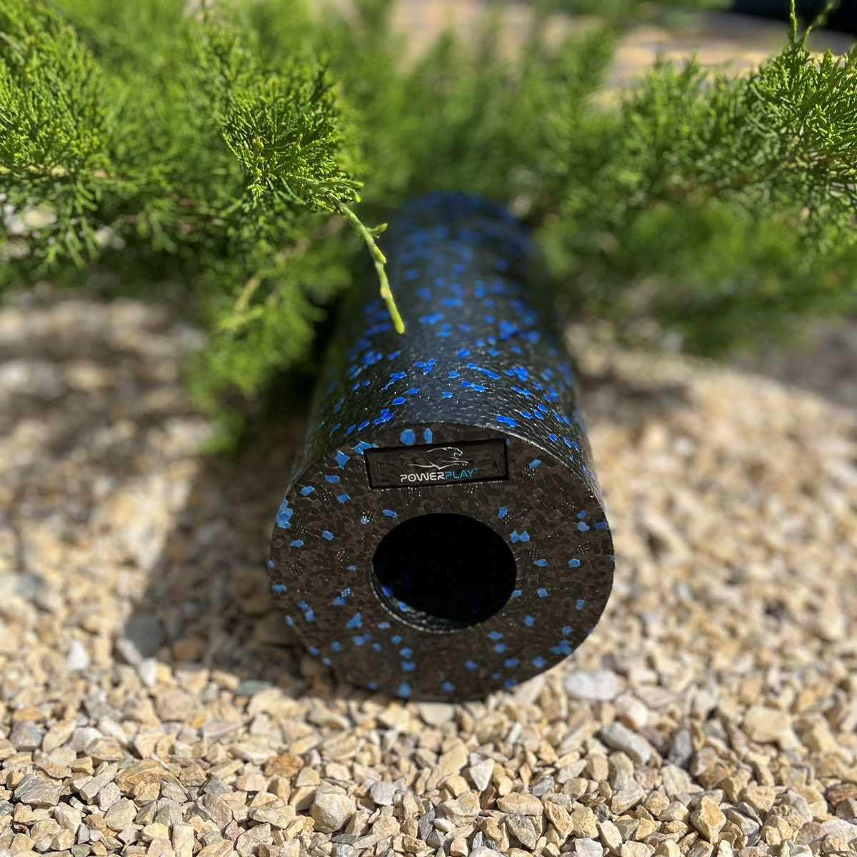 Ролик масажний гладкий PowerPlay PP-4348 2in1 EPP Foam Roller 33x14 см Чорний/Синій (A-013252) - фото 7