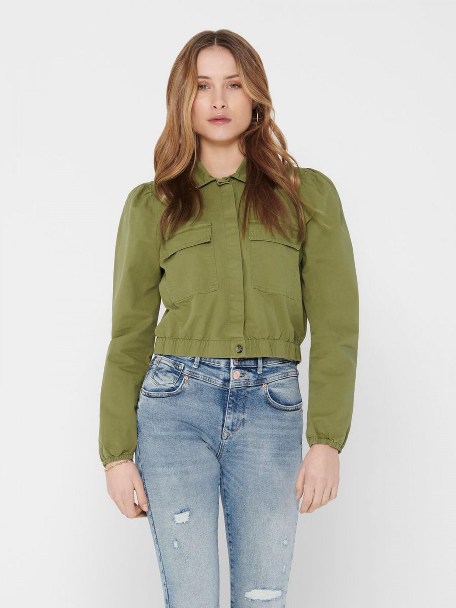 Блуза-рубашка укороченная ONLY 9258 S Хаки (42)