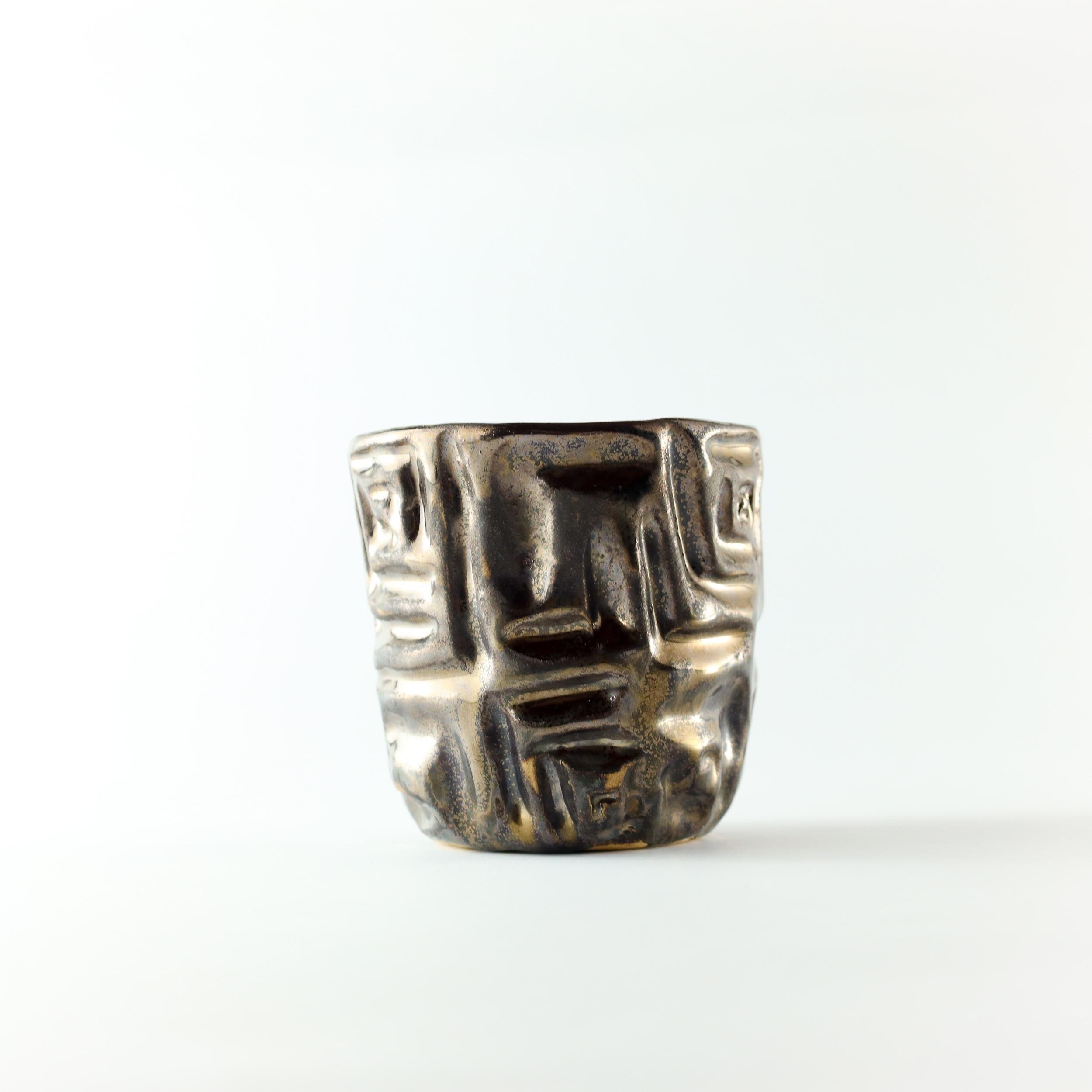 Чашка Металлическое сердце ручной работы (CUP-049) - фото 1 Чашка Металлическое сердце ручной работы (CUP-049) - фото 1