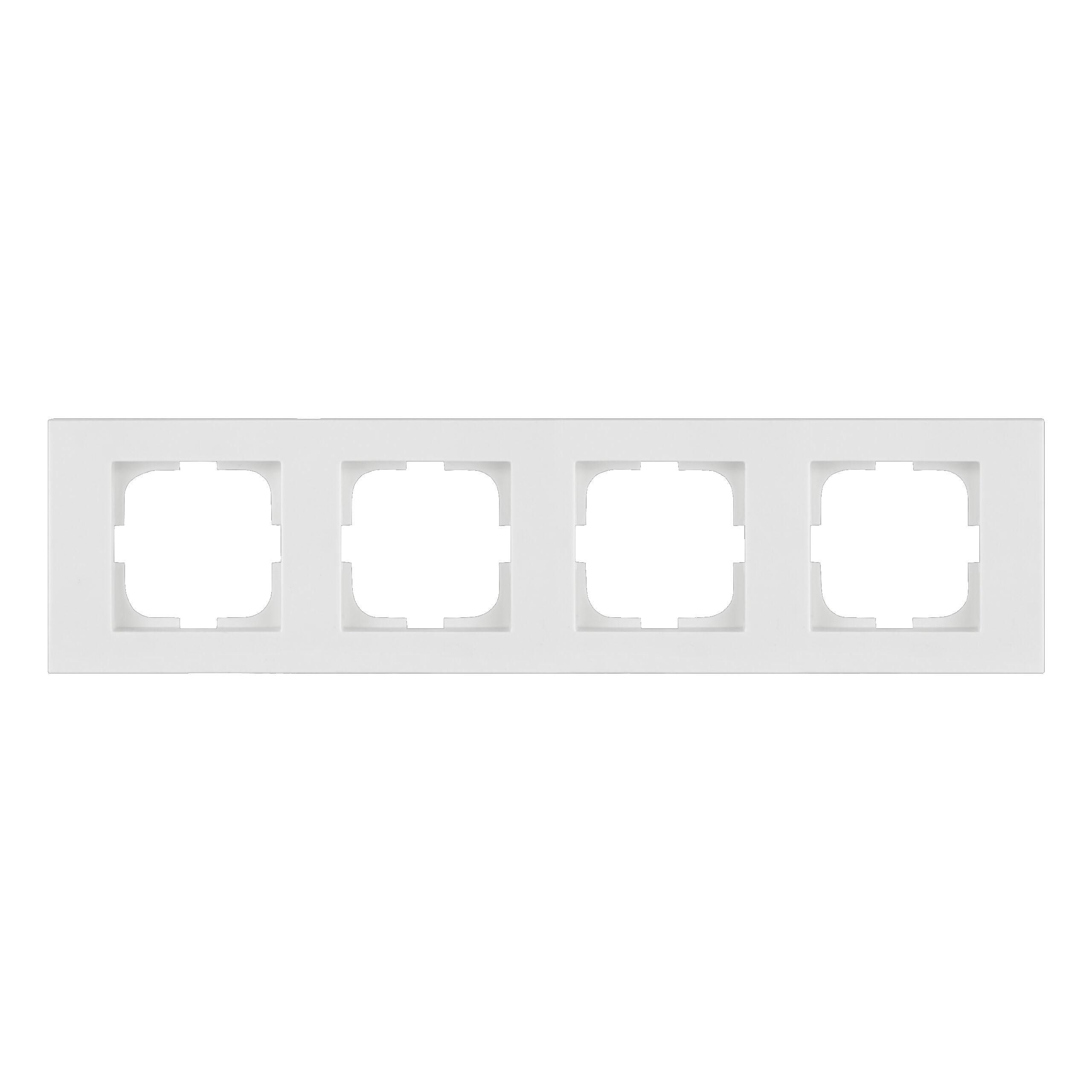 Рамка четырехместная горизонтальная Ovivo Grano Белый (00000018800)