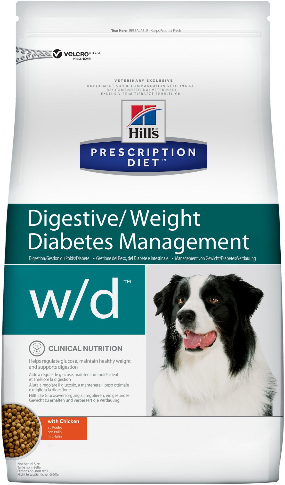 Лечебная диета для собак Hill's Prescription Diet W/D Digestive/Weight/Diabetes Management контроль 12 кг (33126)