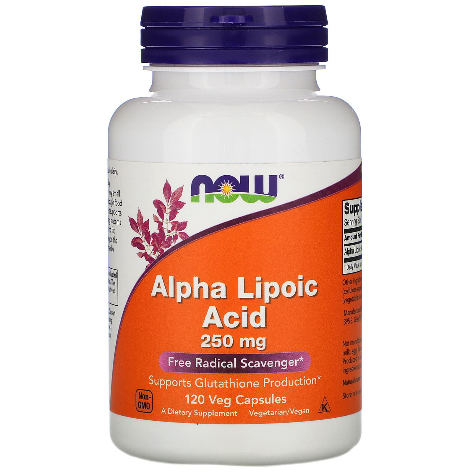 Альфа-ліпоєва кислота Now Foods Alpha Lipoic Acid 250 мг 120 капсул (1055)