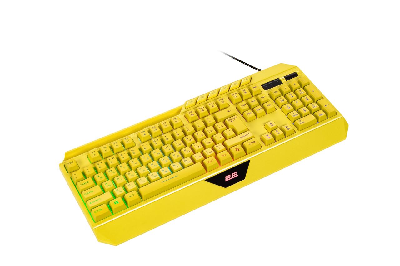 Клавіатура ігрова дротова 2E Gaming KG315 USB-A EN/RU RGB Жовтий (iz15798) - фото 4