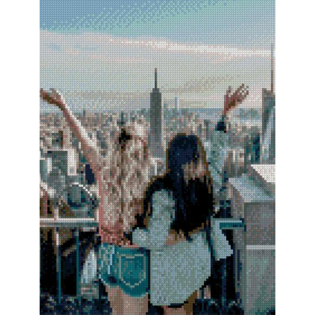 Алмазная мозаика Strateg Привет город 30х40 см (Str-HX118)