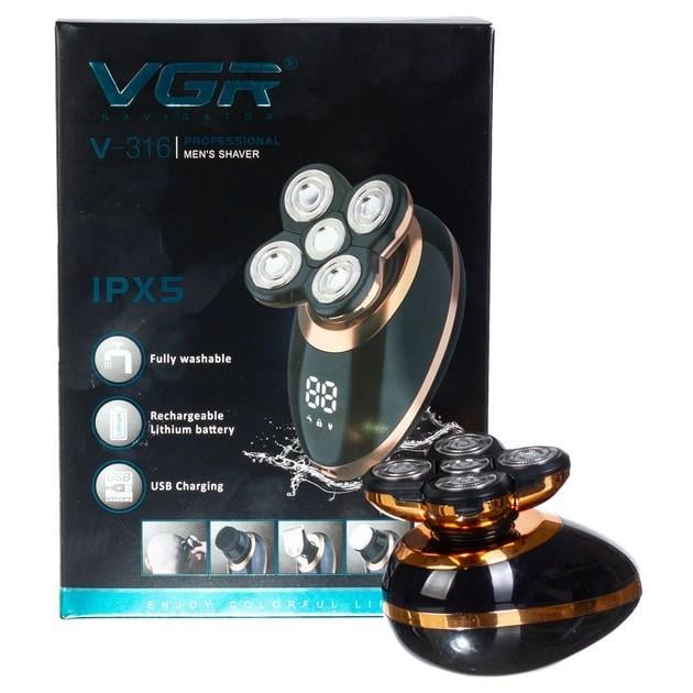 Бритва акумуляторна водонепроникна з LED дисплеєм (7898_620) - фото 3 Бритва акумуляторна водонепроникна з LED дисплеєм (7898_620) - фото 3