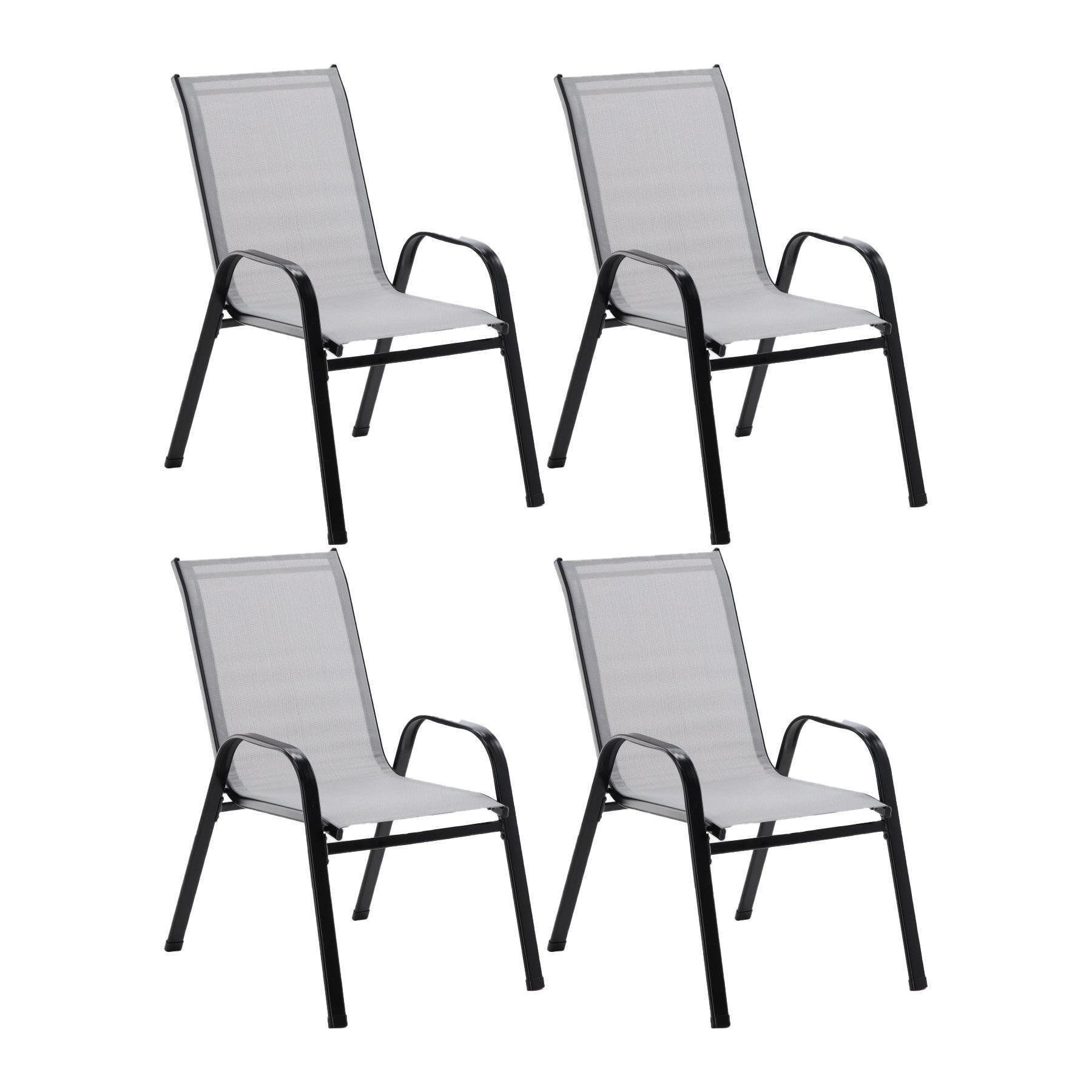Комплект кресел садовых Lion текстилен 4 шт. Серый (40179)