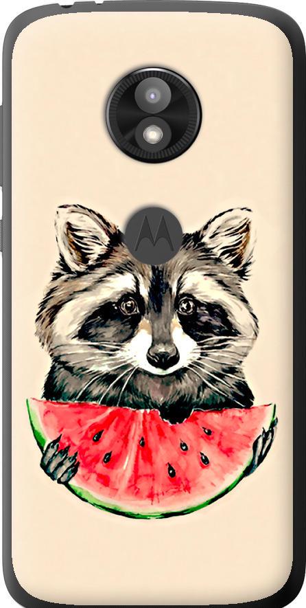 Чехол на Motorola Moto E5 Play Енотик с арбузом (4605u-1429-42517)