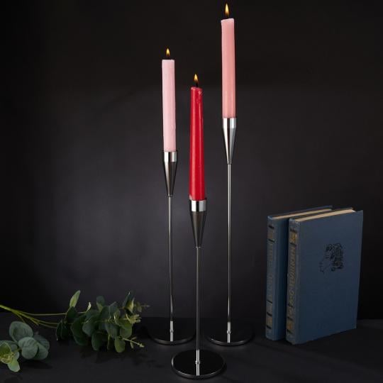 Набор металлических подсвечников Ореол 3 шт. 32х27х22 см Серебряный (90813) - фото 6