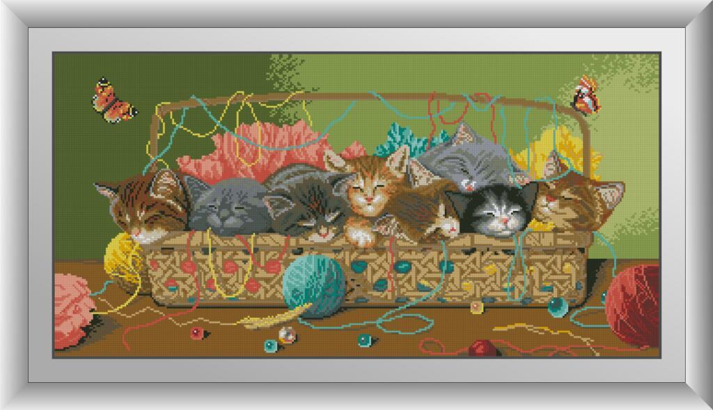 Алмазная мозаика Dream Art Спящие котята 41x82 см (DA.30042)
