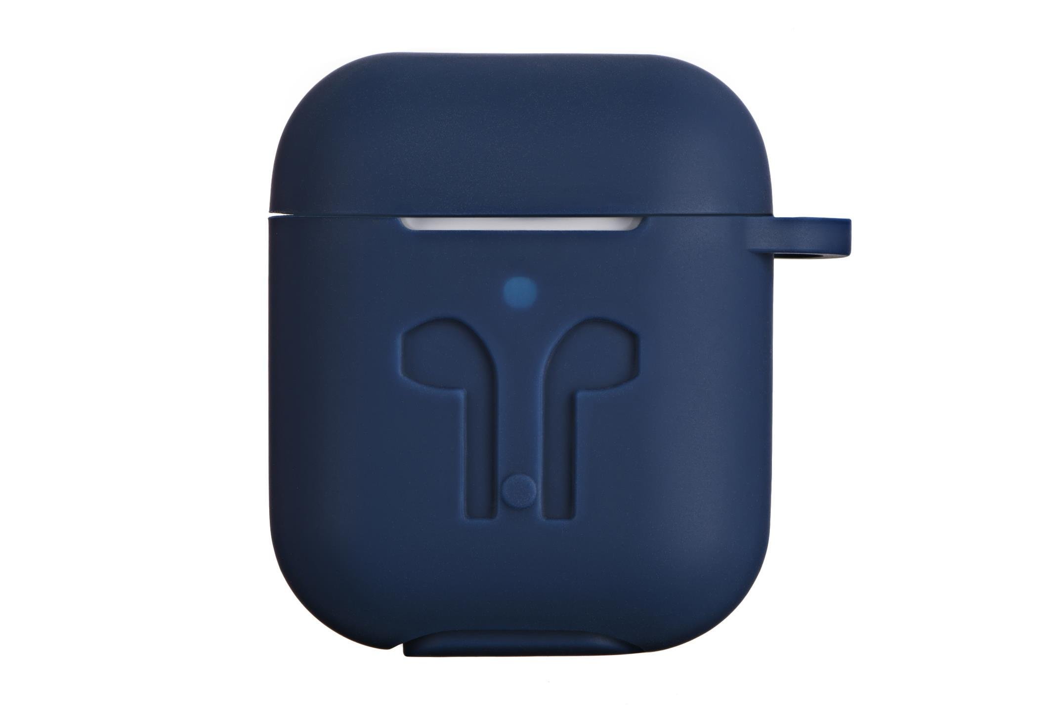 Чохол 2E Pure Color Silicone Imprint для навушників Apple AirPods Синій (2E-AIR-PODS-IBPCSI-3-NV) - фото 1