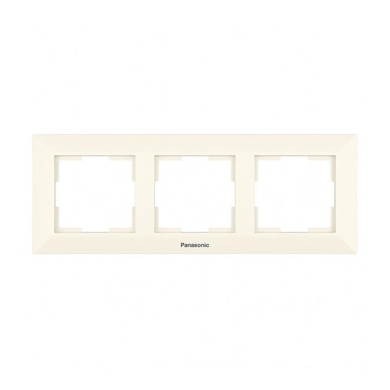 Рамка для розеток трехместная Panasonic Arkedia Slim ABS горизонтальная Кремовый (WNTF08032BG-UA1) - фото 1 Рамка для розеток трехместная Panasonic Arkedia Slim ABS горизонтальная Кремовый (WNTF08032BG-UA1) - фото 1
