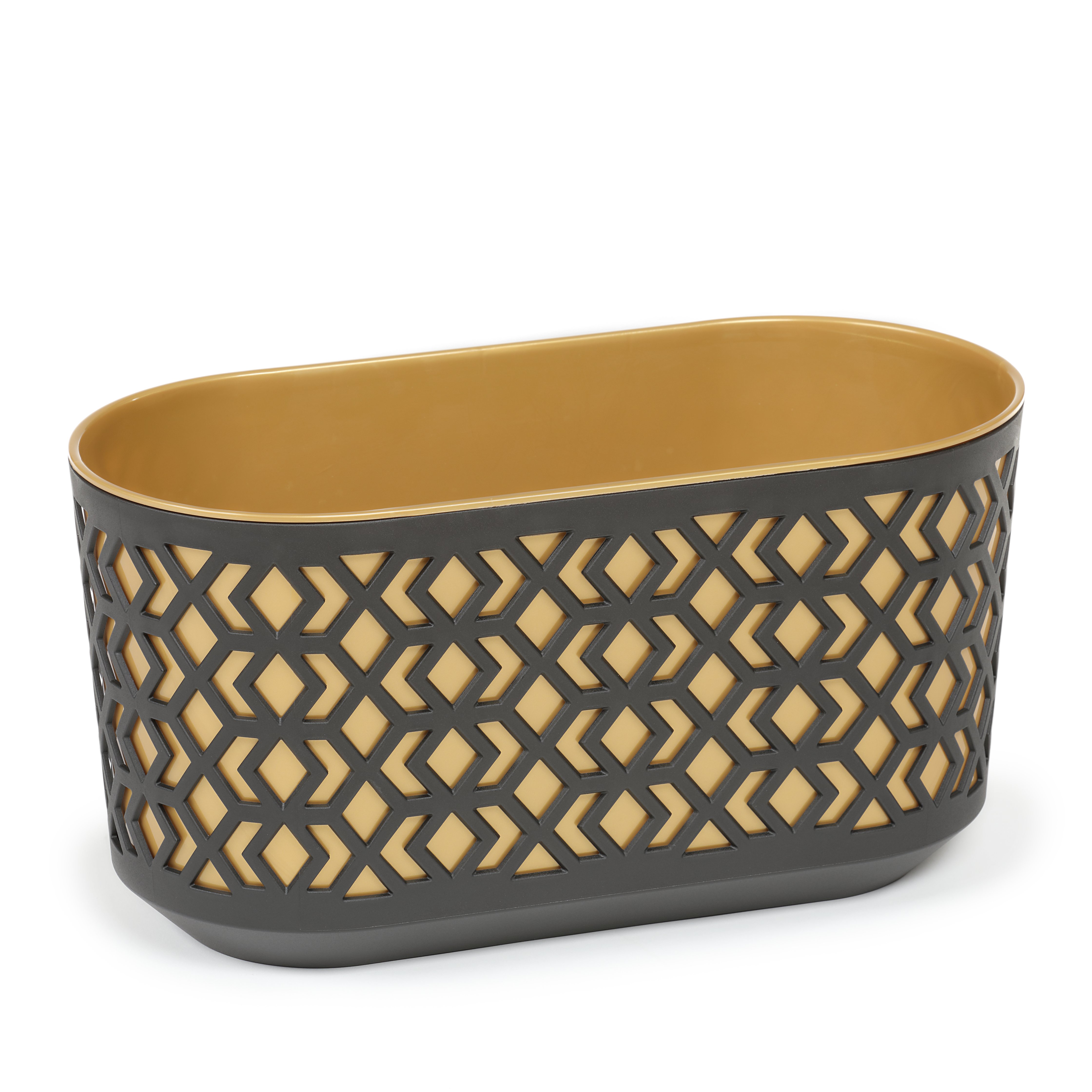 Квітник овальний Lamela Ацтек 400 Чорний з золотистою вставкою (000005368)