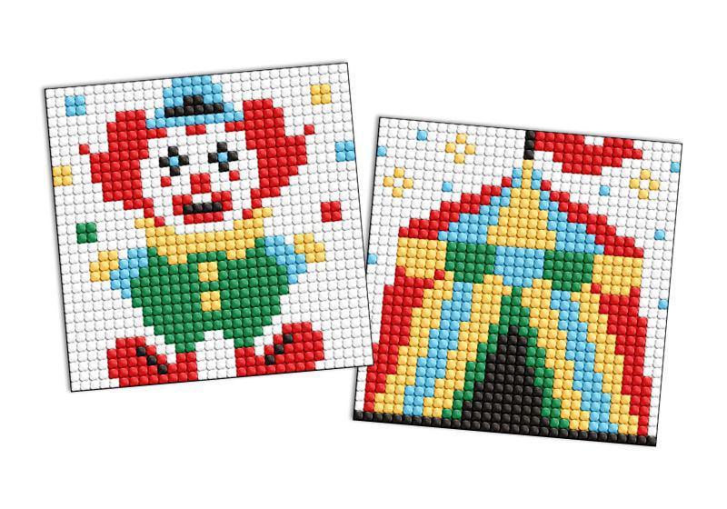 Алмазная мозаика на стикере Ideyka Профессии Клоун из 2 сюжетов 9х9 см (Id-AMS1156)