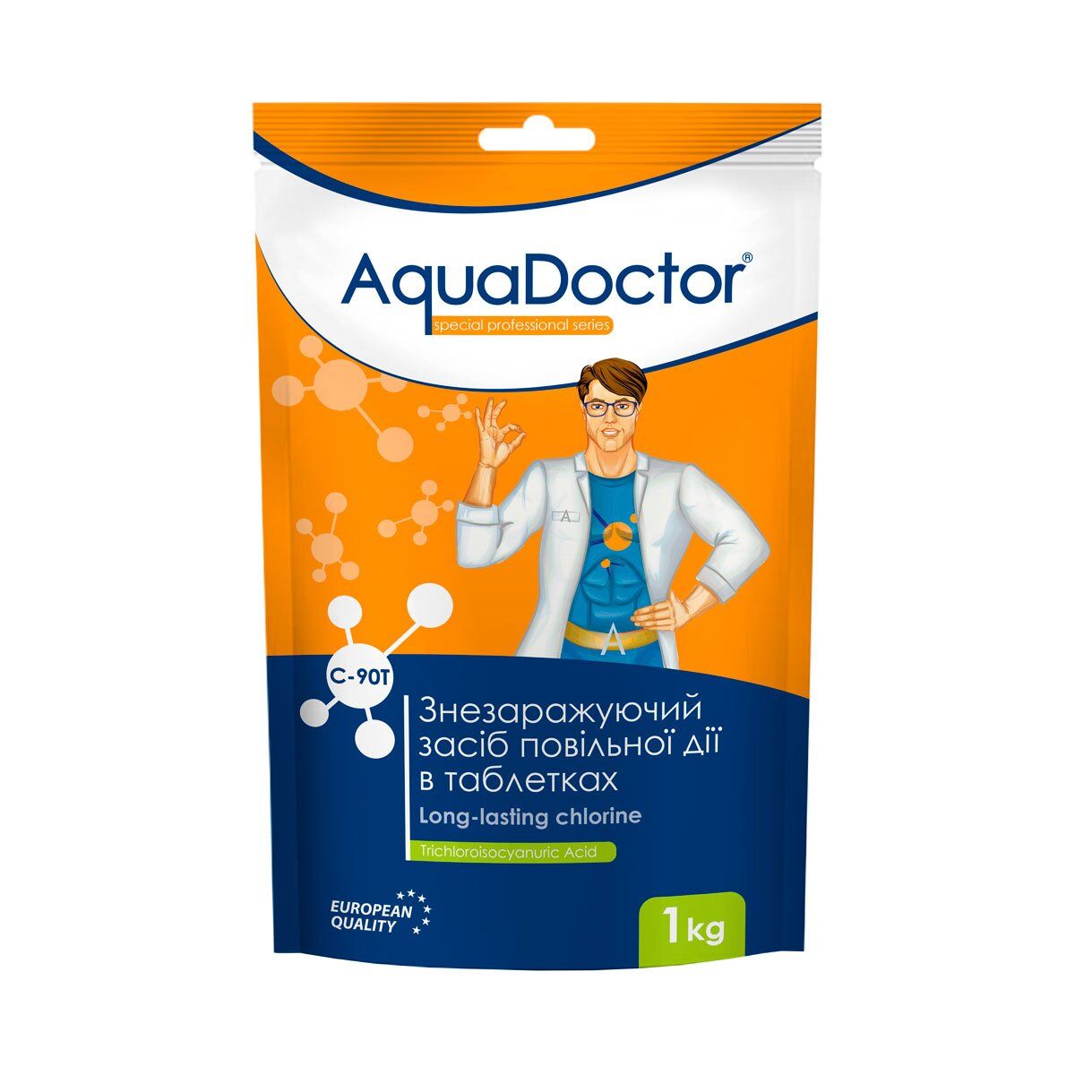 Хлор для бассейна AquaDoctor C-90T 1 кг (8984882) - фото 1