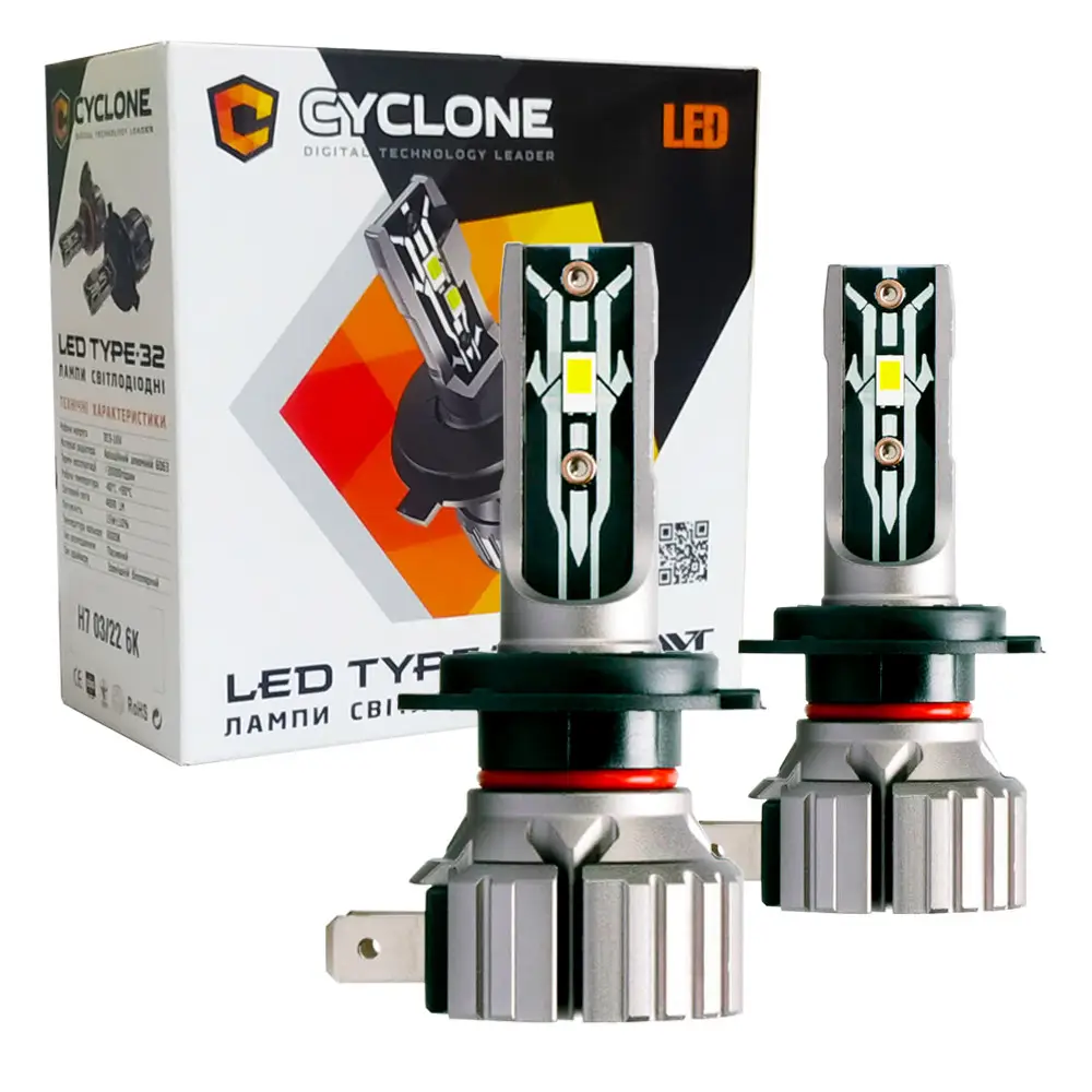 Автомобільні лампи світлодіодні CYCLONE Led H7 6000K type 32 (102-578)