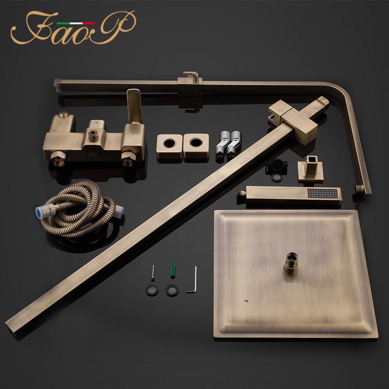 Душевая система FAOP A2403-4 излив-переключатель на лейку 1-режим Бронзовый - фото 7