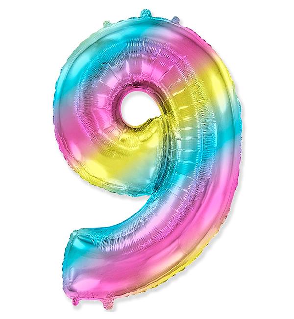 Кулька Цифра "9" 36 см Веселка