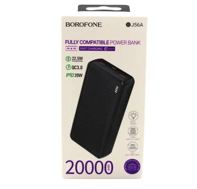 Повербанк заряджання BOROFONE 20000 mAh J56 A/1432 USB