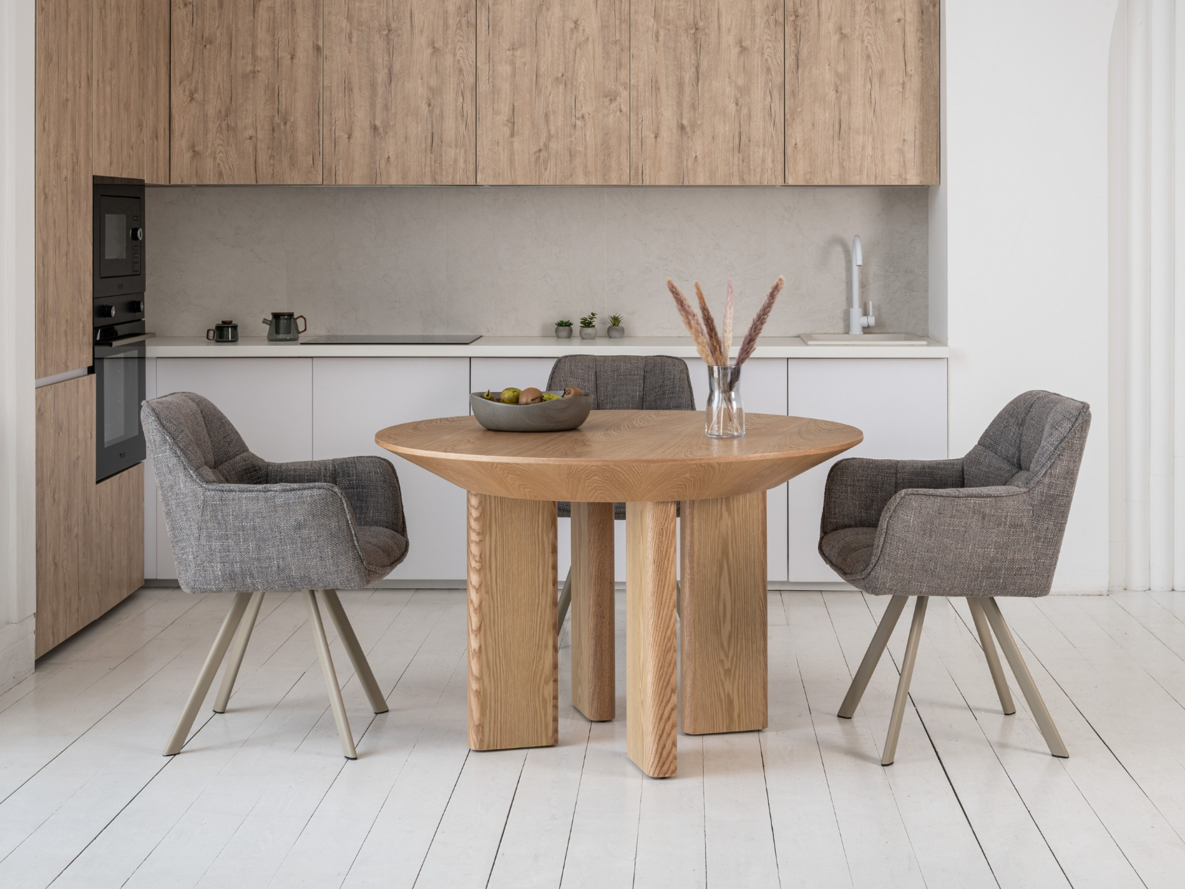 Стол обеденный круглый Эстер Ветро 1200/760 мм МДФ Ясень (TМ-230) - фото 7 Стол обеденный круглый Эстер Ветро 1200/760 мм МДФ Ясень (TМ-230) - фото 7