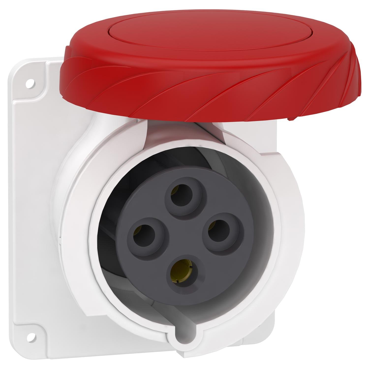 Силовая розетка Schneider Electric PratiKa 3P+E 32А 415 В встраиваемая IP67 Красный (PKY32G734)