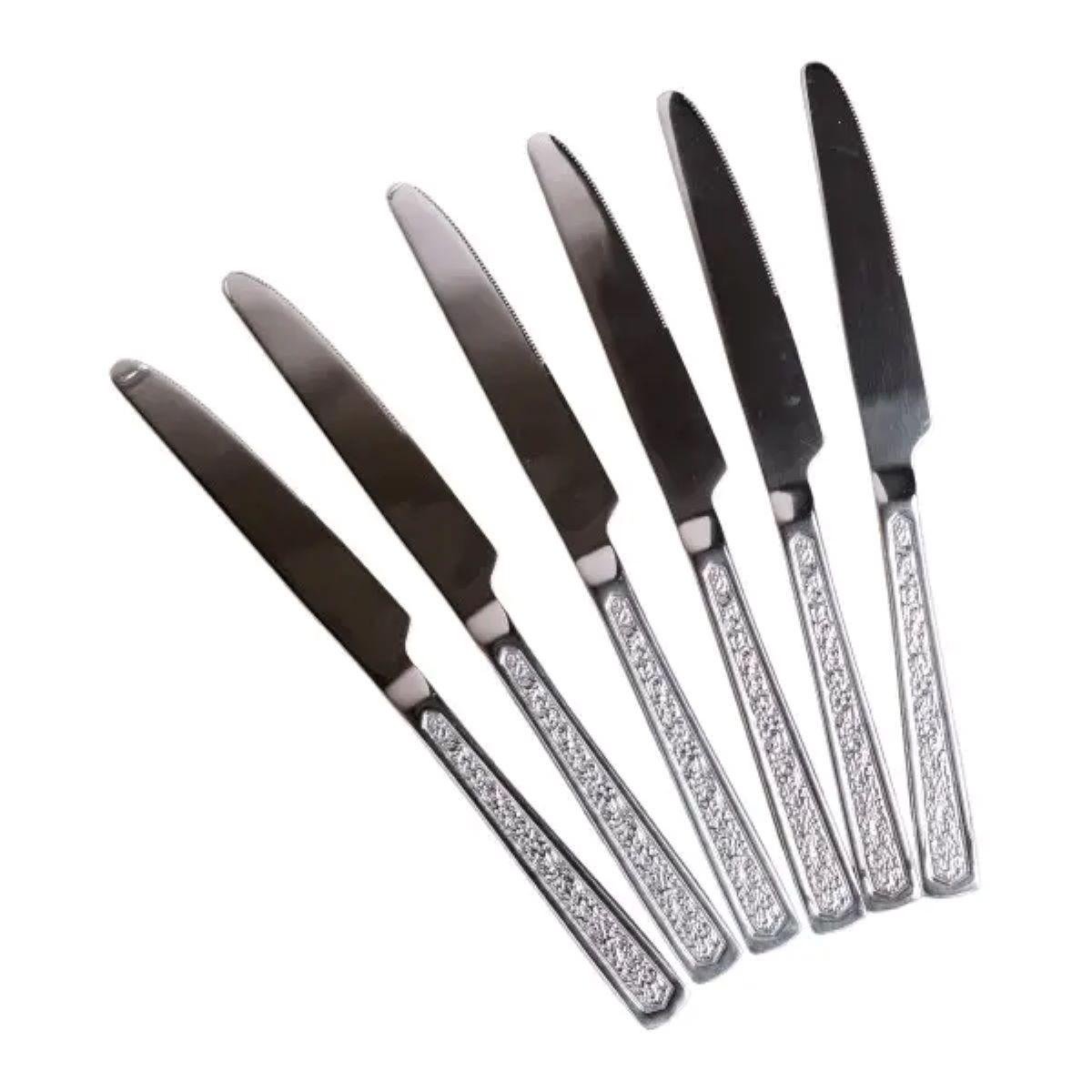 Набор столовых ножей нержавеющая сталь гальваническое покрытие 6 шт. (3582)