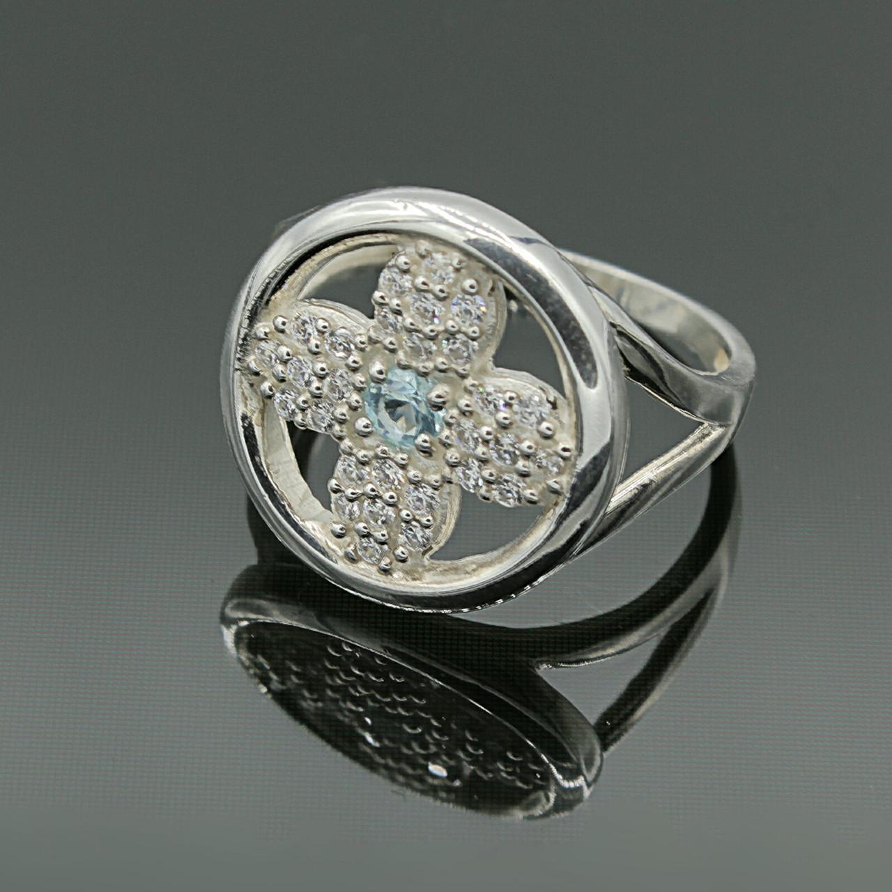 Серебряное кольцо Diva Космея размер 17,5 с фианитами (035к175)