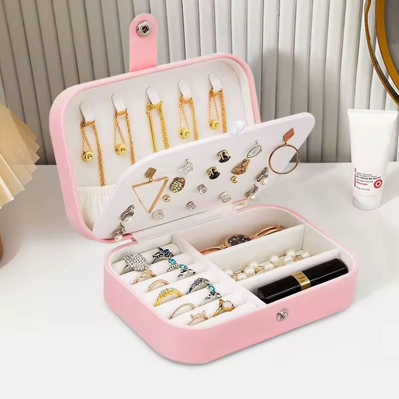 Шкатулка для украшений на кнопке Пудровый