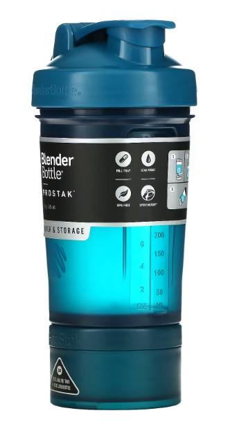 Шейкер спортивный Blender Bottle ProStak с 2 контейнерами 650 мл Navy (PS 22oz Navy) - фото 4