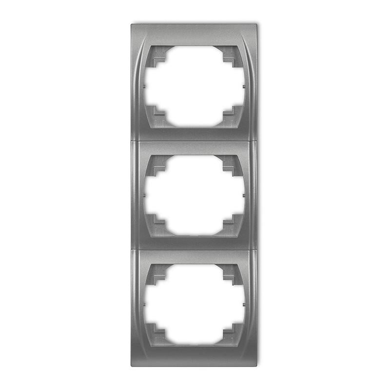 Рамка тройная вертикальная Karlik Logo Серебристый металлик (7LRV-3)