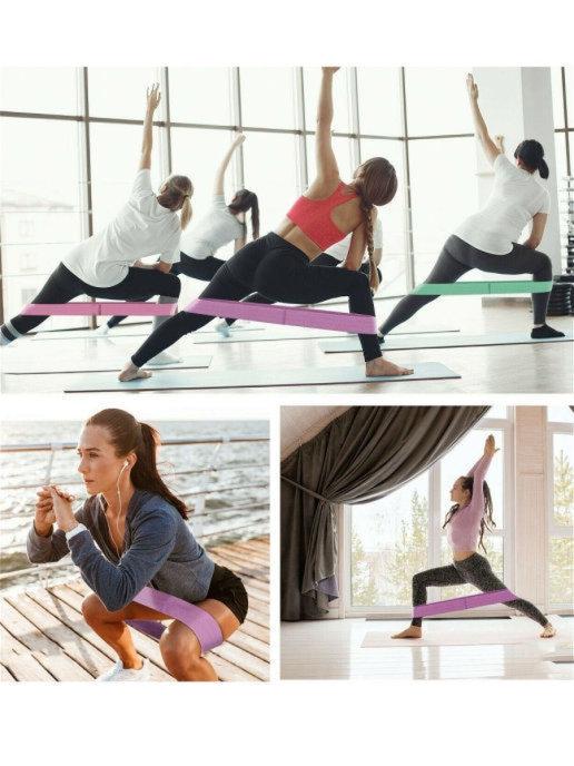 Тканевые резинки для фитнеса Hip Resistance Band DL161 3 шт. + Чехол - фото 3
