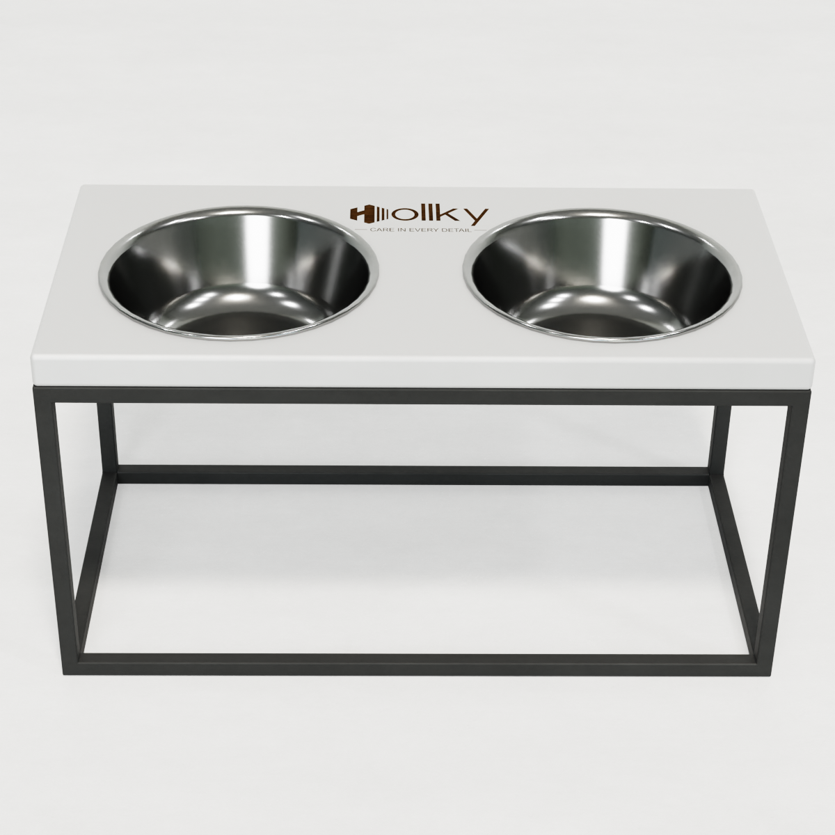 Миски на підставці для середніх і великих собак Hollky Base L 2х0,95 л (BL-422120-GRWH) - фото 2 Миски на підставці для середніх і великих собак Hollky Base L 2х0,95 л (BL-422120-GRWH) - фото 2