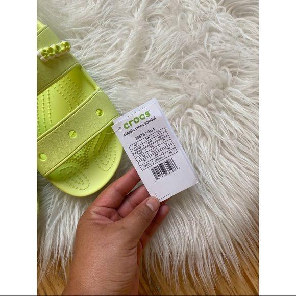 Шльопанці жіночі утеплені Crocs Classic Sandal Zest р. 38-39 Лайм (5392) - фото 8