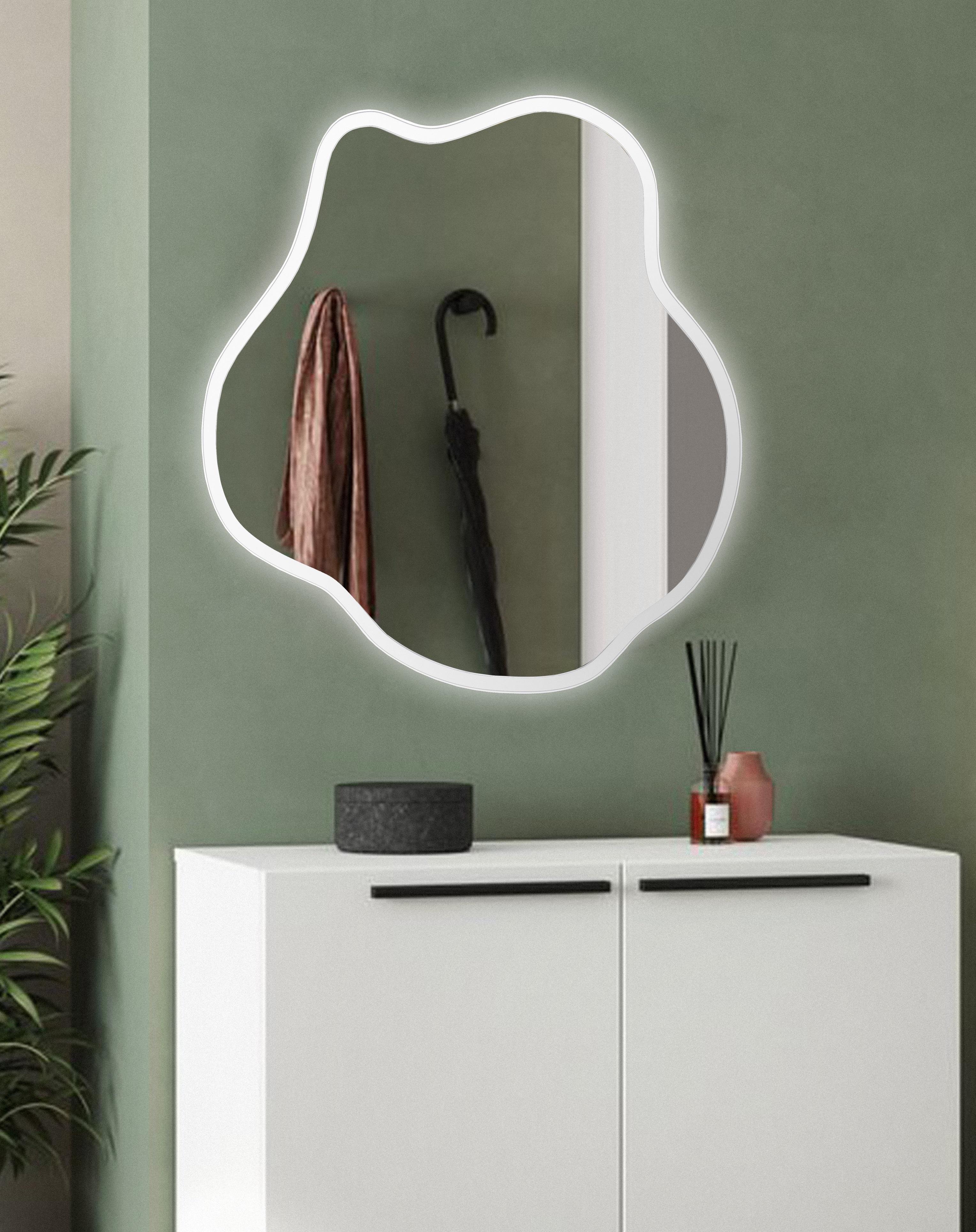 Зеркало Art-com на основе ЛДСП с подсветкой 800х800 мм Белый (АН 2-Білий)