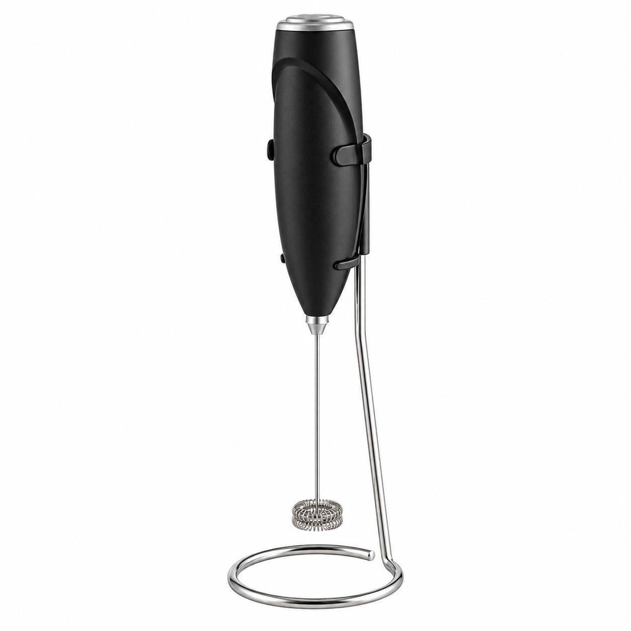 Электрический капучинатор Milk Frother с подставкой на батарейках Черный