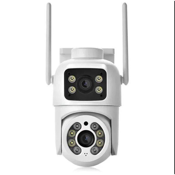 Камера Wi-Fi поворотная Q13 6 МП уличная 3 МП + 3 МП с ночным видением и iCSee Камера Wi-Fi поворотная Q13 6 МП уличная 3 МП + 3 МП с ночным видением и iCSee