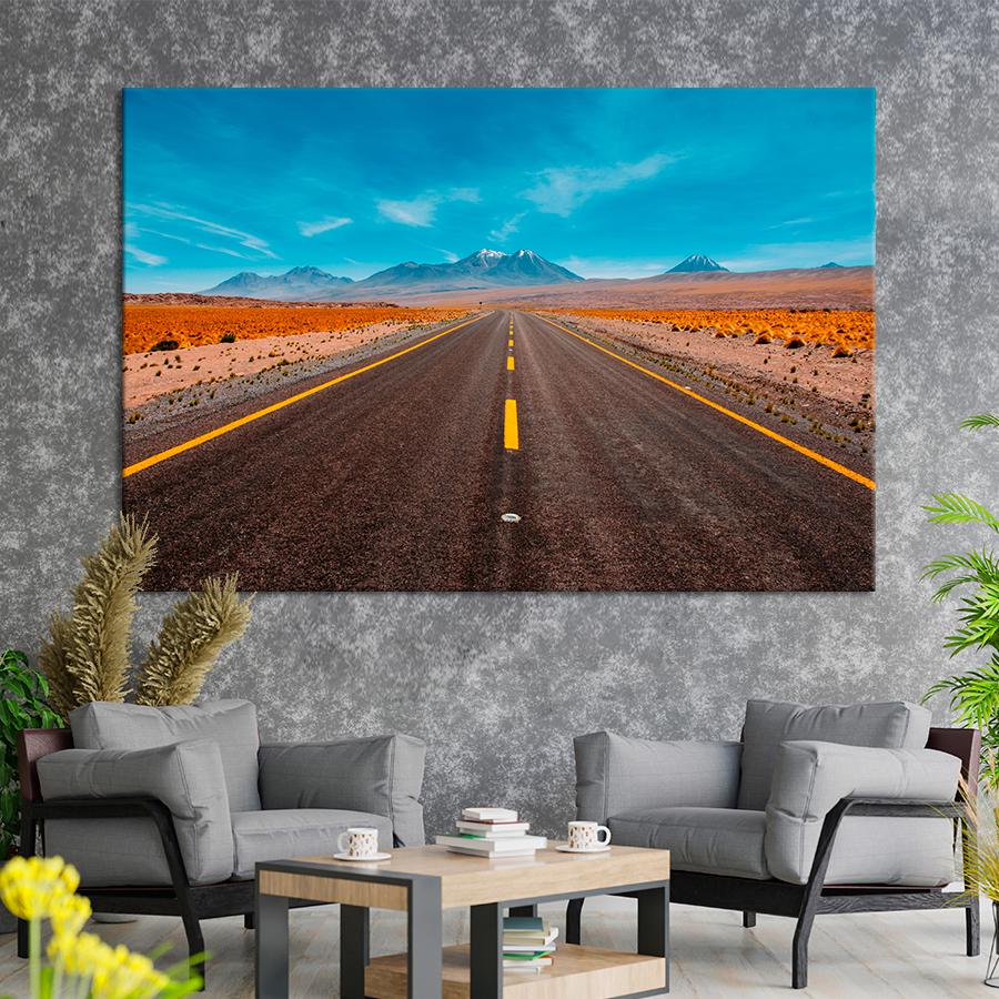 Картина природа Дорога в пустыне 80x54 см (A1091-1)
