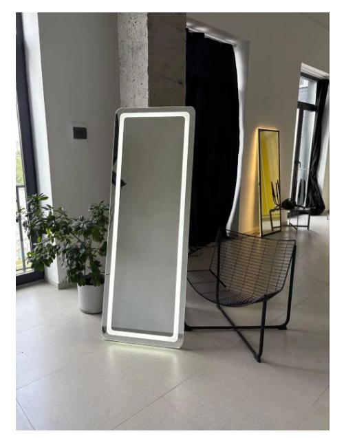 Зеркало безрамное напольное с закругленными углами на ножке с подсветкой Zkrsv 160х60 см Белый (29067474)