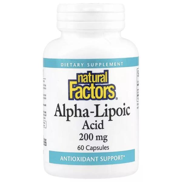Альфа-липоевая кислота Natural Factors Alpha-Lipoic Acid 200 мг 60 сaps. (000022064)