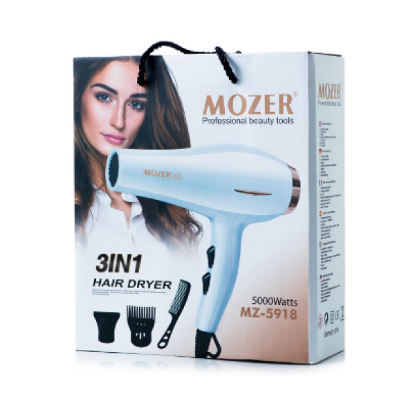 Фен профессиональный Mozer MZ-5918 3в1 с защитой от перегрева (4715264) - фото 2
