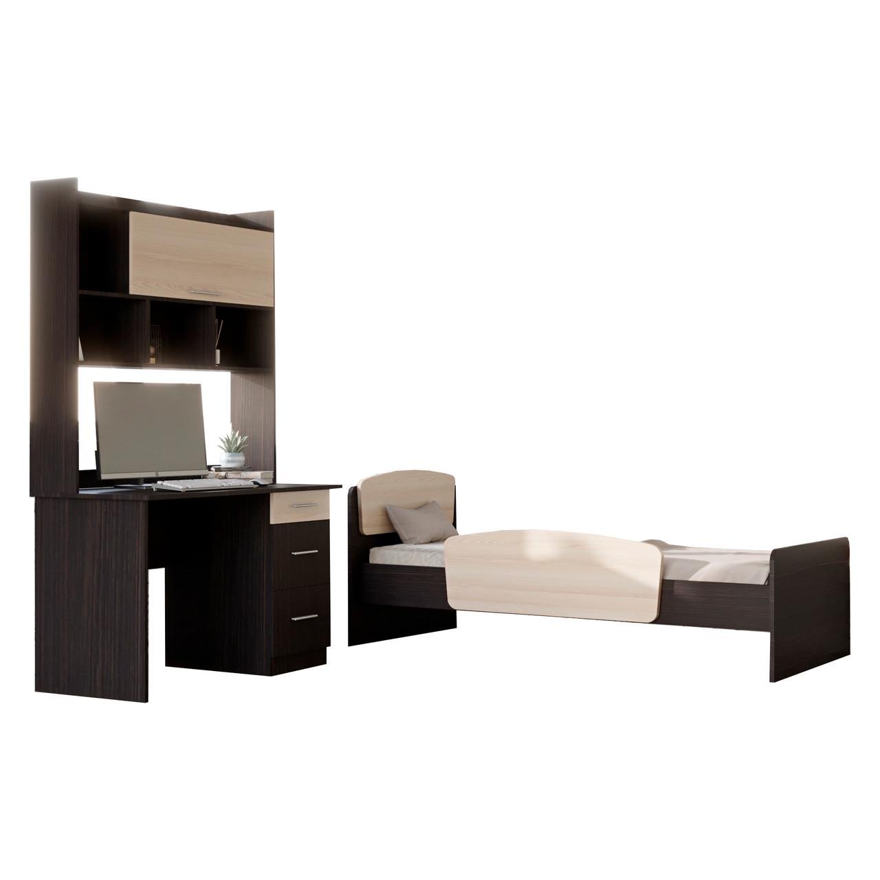 Спальня детская Эверест Бриз Комплект 10 модульная 2 элемента Венге/Дуб молочный (DTM-2566)