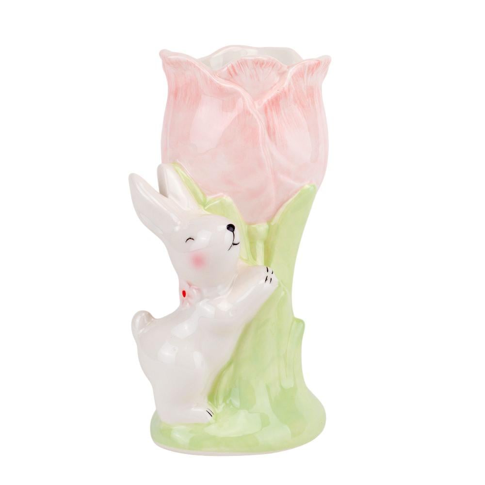 Ваза Кролик с тюльпаном 15 см (5101-006)