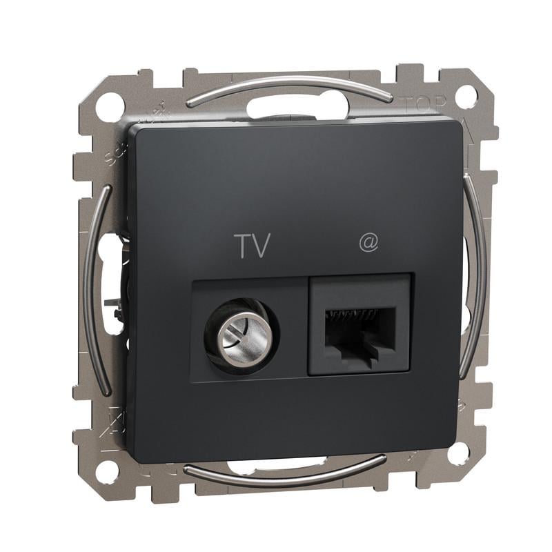 Розетка Schneider Electric 6 UTP-TV Sedna Design&Element RJ45 ABS-UV Черный (SDD114469T) Розетка Schneider Electric 6 UTP-TV Sedna Design&Element RJ45 ABS-UV Черный (SDD114469T)