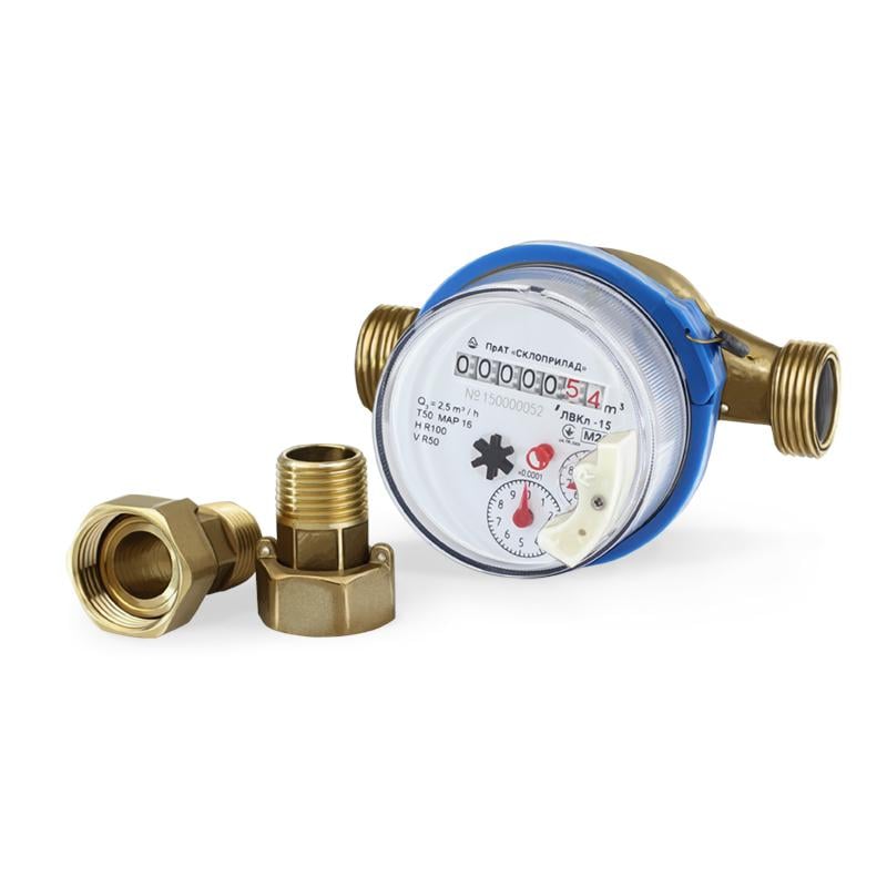Счетчик воды бытовой Стеклоприбор ЛВКл-15 для холодной воды (stk_ЛВКл-15_х)